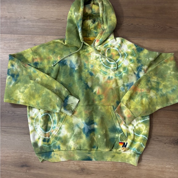 Aviator Nation Tops - Aviator Nation Green Tie-Dye Hoodie